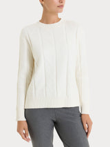 Maglia girocollo con punto spiga in Super Soft Bianchi Donna - Ragno