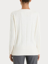 Maglia girocollo con punto spiga in Super Soft Bianchi Donna - Ragno