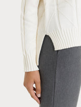 Maglia girocollo con punto spiga in Super Soft Bianchi Donna - Ragno