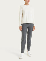 Maglia girocollo con punto spiga in Super Soft Bianchi Donna - Ragno