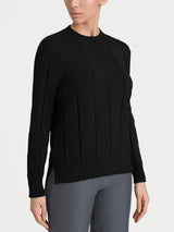 Maglia girocollo con punto spiga in Super Soft Neri Donna - Ragno