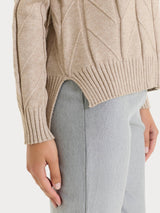 Maglia girocollo con punto spiga in Super Soft Grigi Donna - Ragno