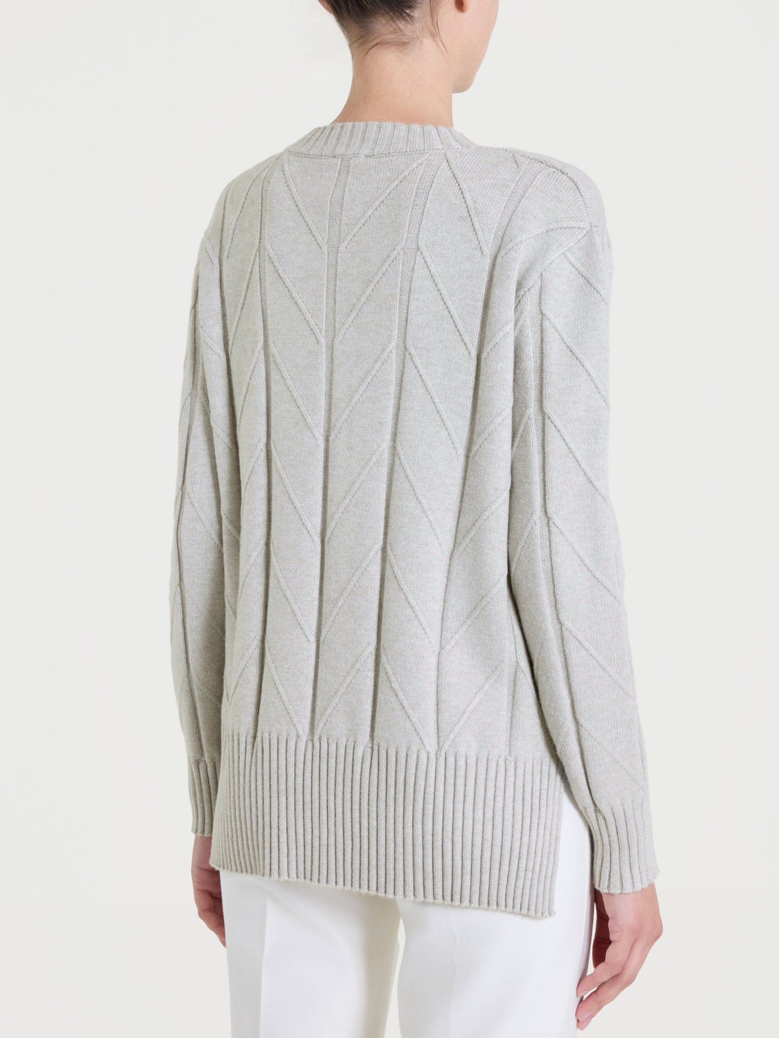 Maglia girocollo con punto spiga in Super Soft Bianchi Donna - Ragno