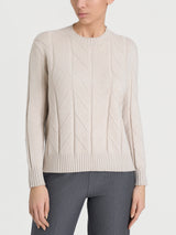 Maglia girocollo con punto spiga in Super Soft Bianchi Donna - Ragno