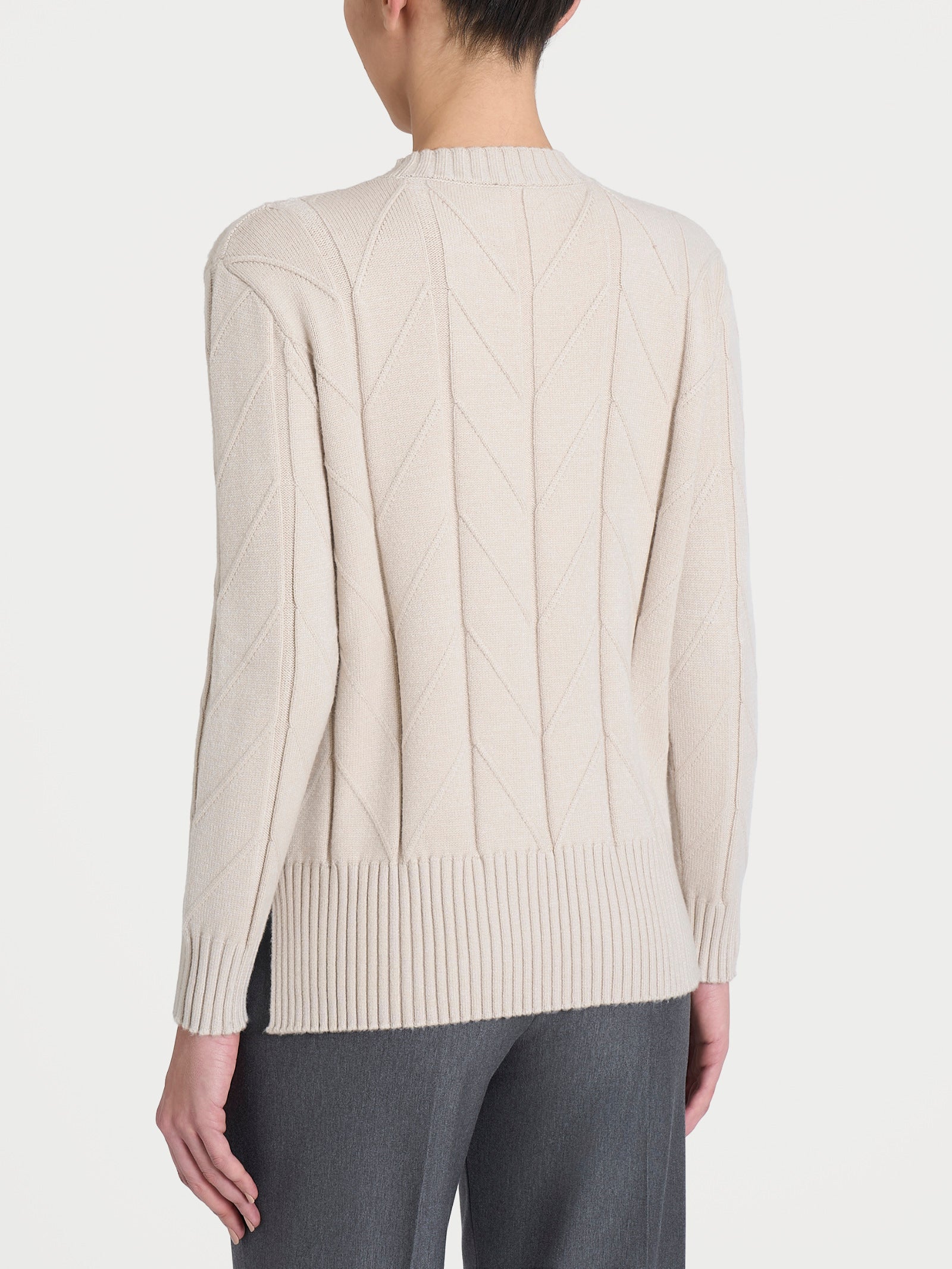 Maglia girocollo con punto spiga in Super Soft Bianchi Donna - Ragno