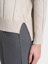 Maglia girocollo con punto spiga in Super Soft Bianchi Donna - Ragno