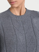 Maglia girocollo con punto spiga in Super Soft Neri Donna - Ragno