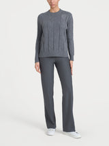 Maglia girocollo con punto spiga in Super Soft Neri Donna - Ragno