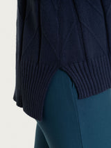 Cardigan aperto con punto spiga in Super Soft Blu Donna - Ragno