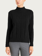 Lupetto con punto spiga in Super Soft Neri Donna - Ragno