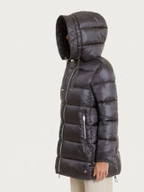 Shiny Puffer piumino lungo con cappuccio Neri Donna - Ragno