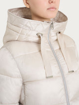 Piumino lungo con cappuccio in Vegan Down Bianchi Donna - Ragno