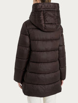 Piumino lungo con cappuccio in Vegan Down Marroni Donna - Ragno