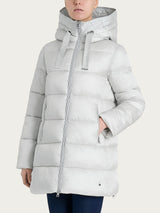 Shiny Puffer piumino lungo con cappuccio Grigi Donna - Ragno