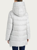 Piumino lungo con cappuccio in Vegan Down Grigi Donna - Ragno