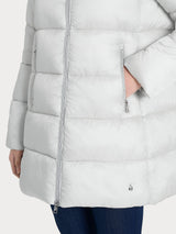 Piumino lungo con cappuccio in Vegan Down Grigi Donna - Ragno