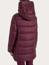 Shiny Puffer Long Hooded Down Jacket, Purple, Women's - Ragno