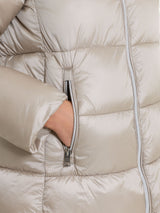 Shiny Puffer piumino lungo con cappuccio Grigi Donna - Ragno