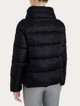 Shiny Puffer Down Jacket with High Collar Nero Women's - Ragno