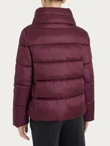 Shiny Puffer Down Jacket with High Collar Purple Women's - Ragno