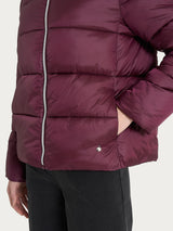 Shiny Puffer Down Jacket with High Collar Purple Women's - Ragno