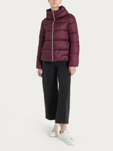 Shiny Puffer Down Jacket with High Collar Purple Women's - Ragno
