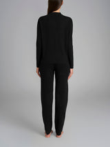 Pigiama con scollo a V in Super Soft Neri Donna - Ragno