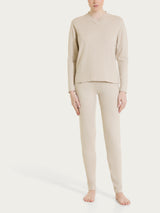 Pigiama con scollo a V in Super Soft Bianchi Donna - Ragno