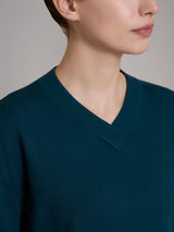 Pigiama con scollo a V in Super Soft Blu Donna - Ragno