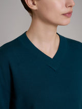 Pigiama con scollo a V in Super Soft Blu Donna - Ragno