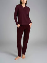 Pigiama con scollo a V in Super Soft Viola Donna - Ragno