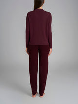 Pigiama con scollo a V in Super Soft Viola Donna - Ragno