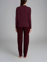 Pigiama con scollo a V in Super Soft Viola Donna - Ragno
