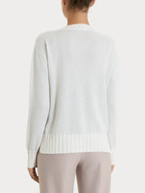 Maglia girocollo in Natural Soft e Lurex Bianchi Donna - Ragno