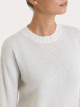 Maglia girocollo in Natural Soft e Lurex Bianchi Donna - Ragno