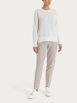 Maglia girocollo in Natural Soft e Lurex Bianchi Donna - Ragno