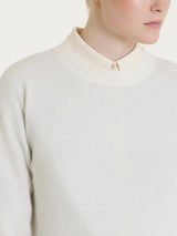 Maglia girocollo in misto Lana e Angora e Lurex Bianchi Donna - Ragno