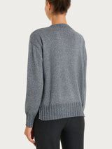 Maglia girocollo in misto Lana e Angora e Lurex Neri Donna - Ragno
