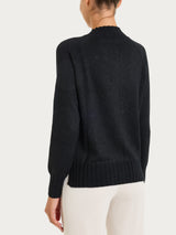 Cardigan corto in misto Lana e Angora e Lurex Neri Donna - Ragno