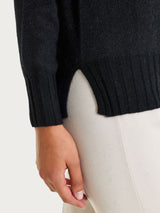 Cardigan corto in misto Lana e Angora e Lurex Neri Donna - Ragno