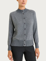 Cardigan corto in misto Lana e Angora e Lurex Neri Donna - Ragno