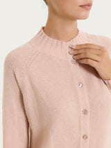 Cardigan corto in misto Lana e Angora e Lurex Rosa Donna - Ragno