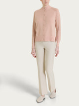Cardigan corto in misto Lana e Angora e Lurex Rosa Donna - Ragno
