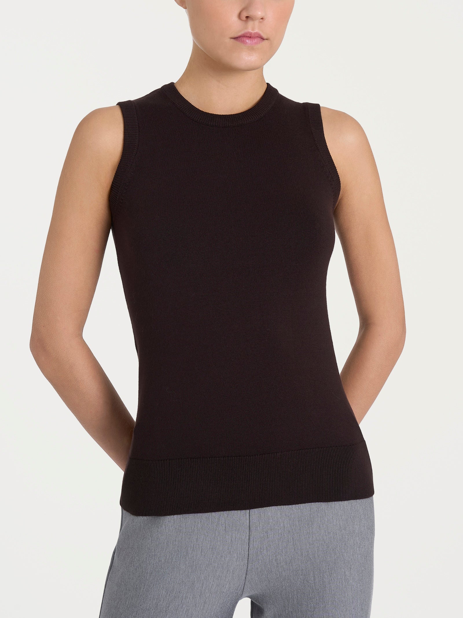 Maglia smanicata Four Seasons Marroni Donna - Ragno