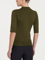 Jersey de cuello alto de manga corta Four Seasons Verdi para mujer - Ragno