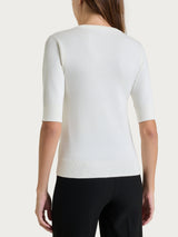 Maglia girocollo con manica corta Four Seasons Bianchi Donna - Ragno