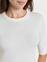 Maglia girocollo con manica corta Four Seasons Bianchi Donna - Ragno