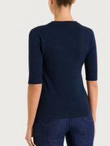 Maglia girocollo con manica corta Four Seasons Blu Donna - Ragno