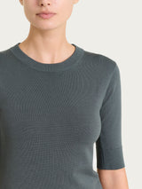 Maglia girocollo con manica corta Four Seasons Grigi Donna - Ragno