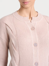 Cardigan corto con trecce laterali in Natural Soft Rosa Donna - Ragno